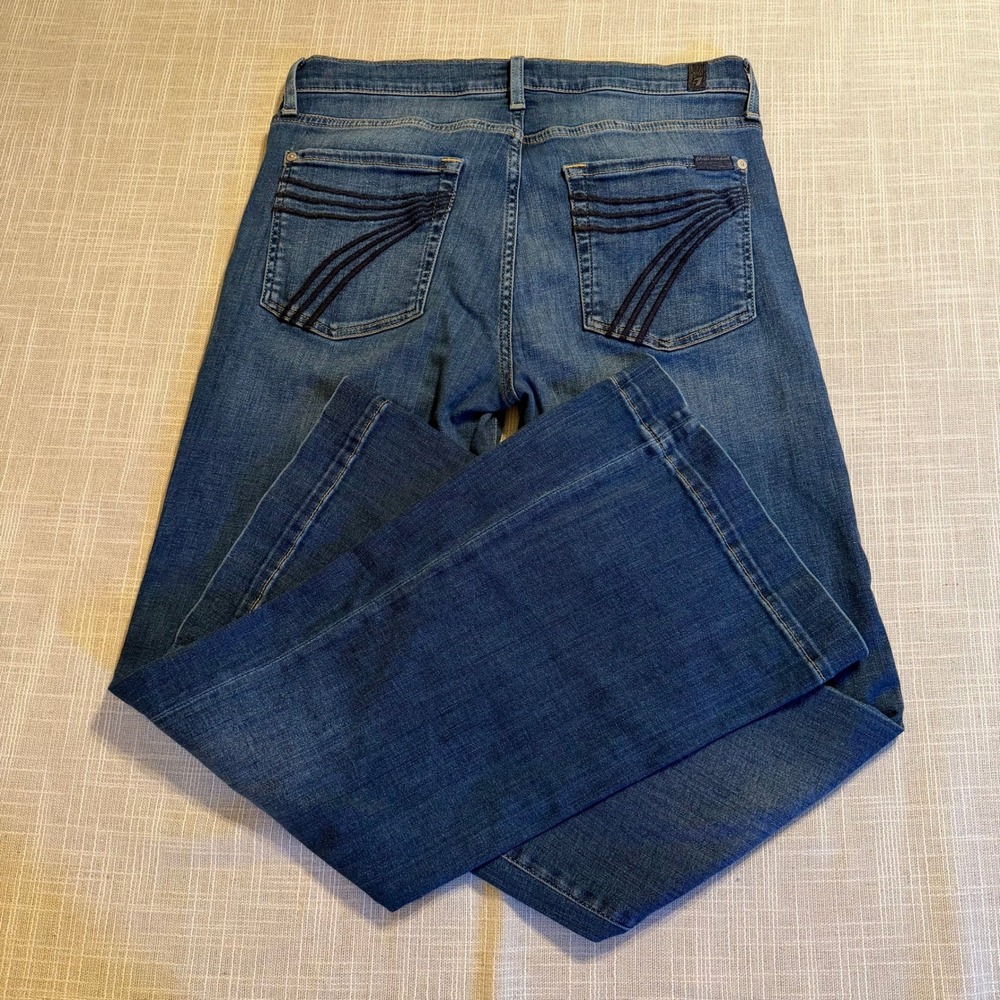 7 For All Mankind Dojo Wide Leg Trouser Jeans Blue Medium Wash Size 31